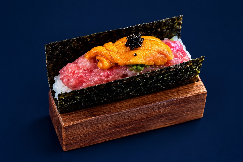 Uni, Toro & Caviar Hand Roll